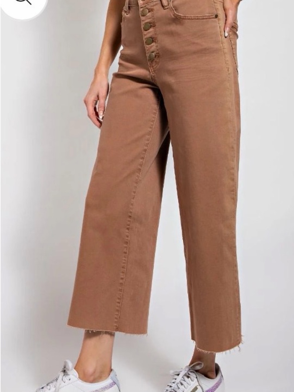 Easel Button Fly Twill Wide Leg Pants Women’s Small Casual Boho